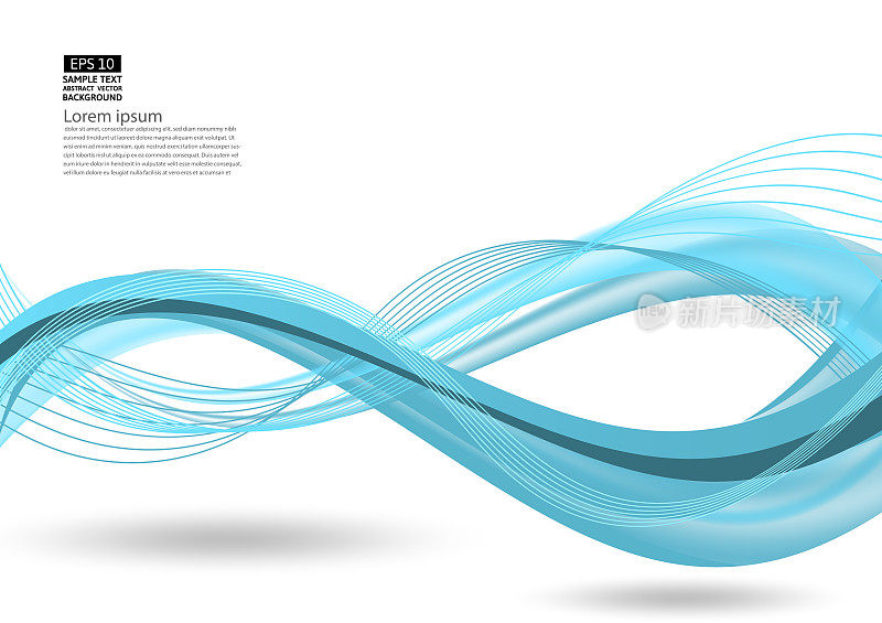 Blue abstract wave background modern design with copy space; Vector illustration for your business